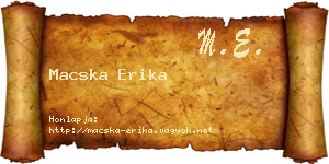Macska Erika névjegykártya